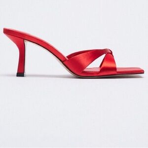 Zara Red Heel Sandals